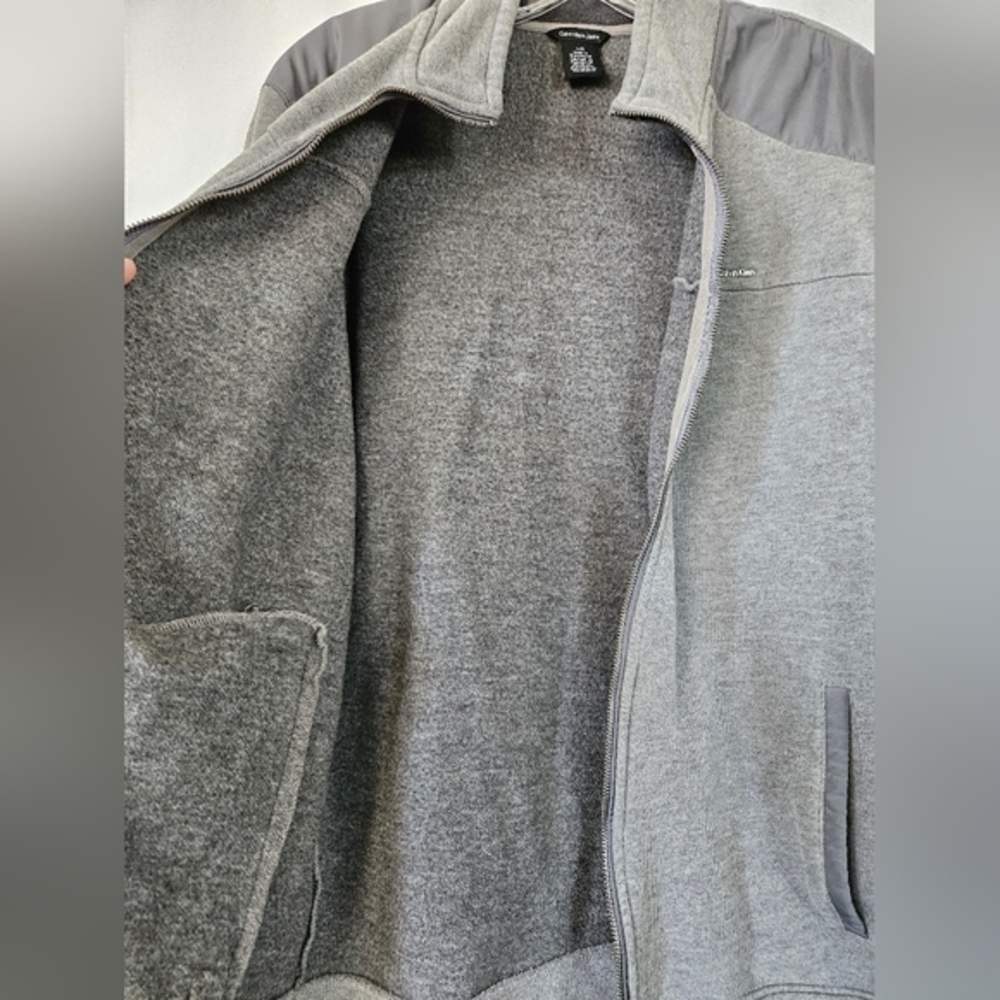 Calvin Klein Jeans men's zip up fleece jacket vintage size large - Picture 4 of 8